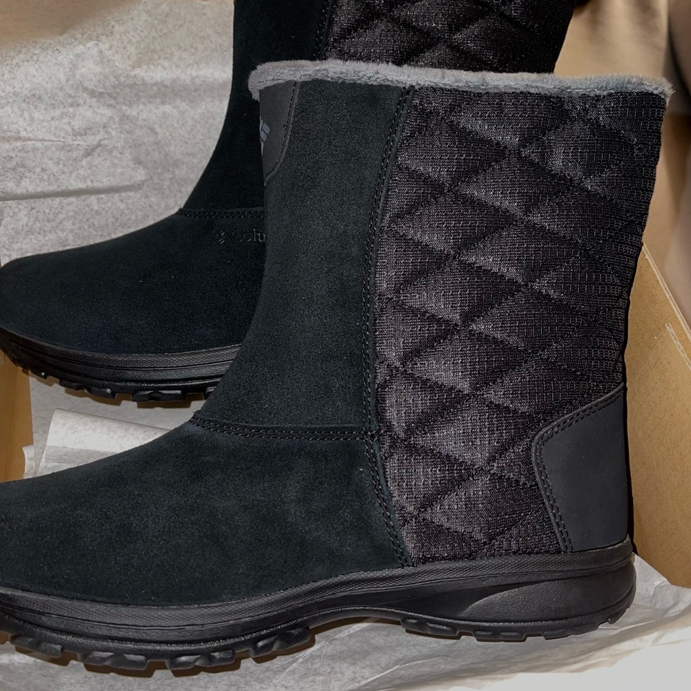 NIB Columbia Black Quilted Ice Maiden Slip III Waterproof Winter Boots 8.5 WOMEN